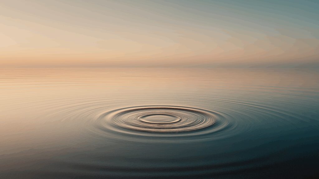 Calm lake with gentle ripples.